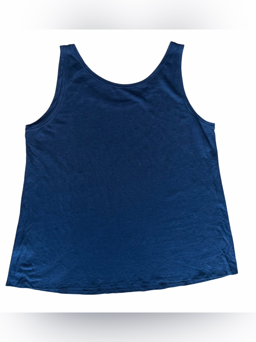 Eileen Fisher Organic Linen Jersey Tank Top Navy Sleeveless Minimalist XL - Picture 6 of 10